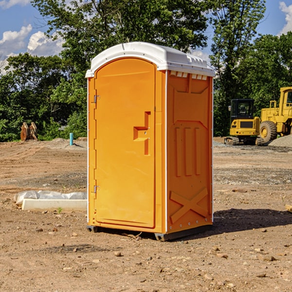 how often are the portable restrooms cleaned and serviced during a rental period in Grey Forest